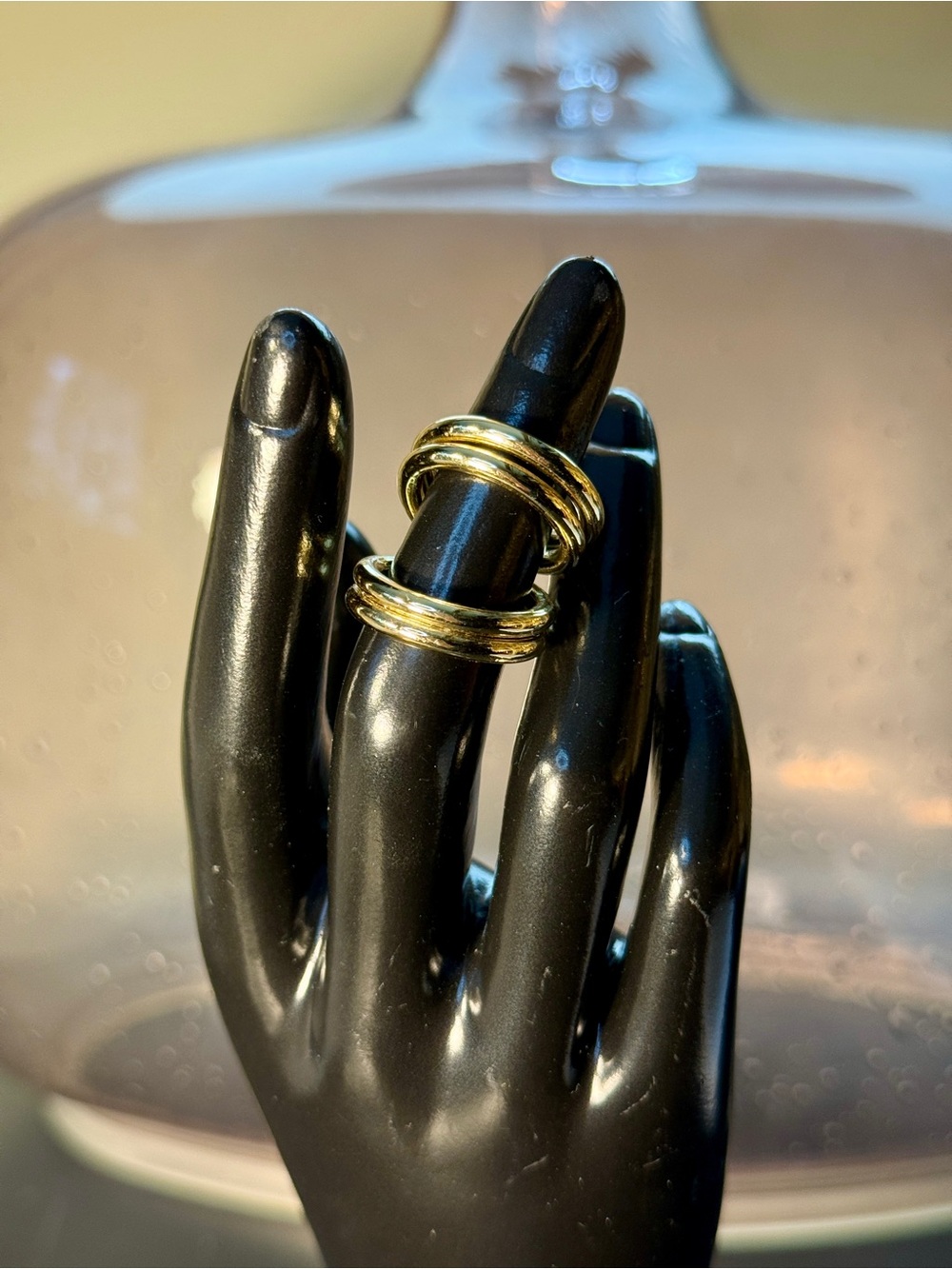 Vintage Gold-Tone Multi-Band Scarf Ring/Holder